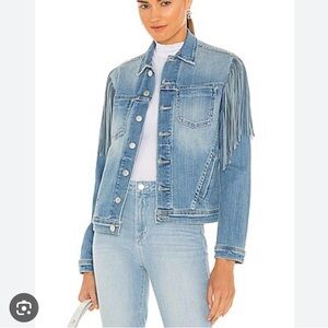 L'AGENCE Celine Fringe Denim Jacket